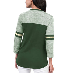 Hunter Green Milwaukee Bucks G-III 4Her by Carl Banks Women's Play the Game 3/4-Sleeve T-Shirt | NBA