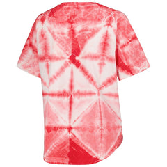 Red Chicago Bulls G-III 4Her by Carl Banks Women's Tournament Raglan Oversized Tie-Dye V-Neck T-Shirt sale | NBA