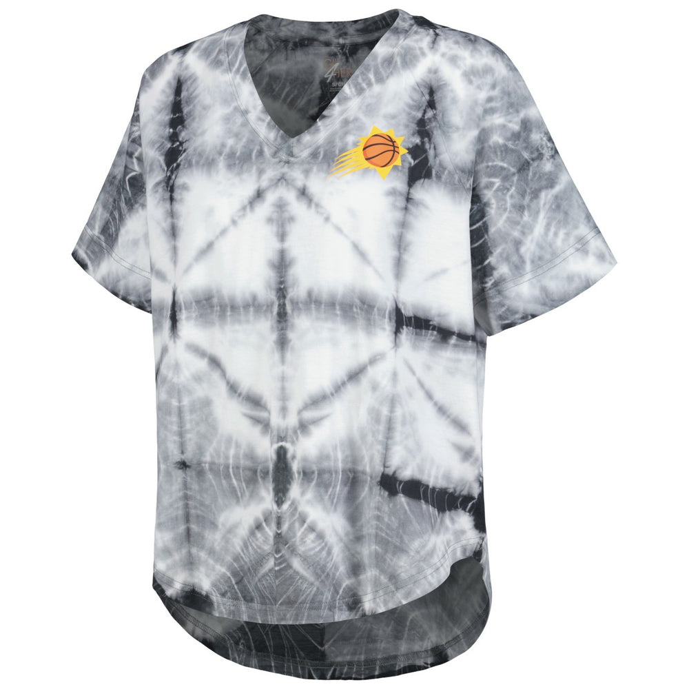 Black Phoenix Suns G-III 4Her by Carl Banks Women's Tournament Raglan Oversized Tie-Dye V-Neck T-Shirt | NBA