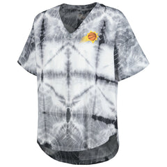Black Phoenix Suns G-III 4Her by Carl Banks Women's Tournament Raglan Oversized Tie-Dye V-Neck T-Shirt | NBA