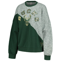 Hunter Green Milwaukee Bucks G-III 4Her by Carl Banks Women's Benches Split Pullover Sweatshirt | NBA