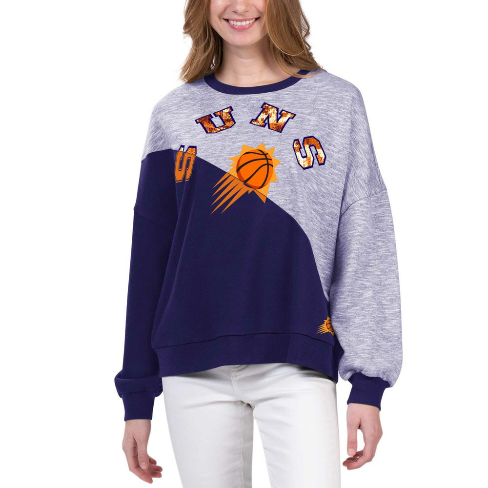 Purple Phoenix Suns G-III 4Her by Carl Banks Women's Benches Split Pullover Sweatshirt | NBA