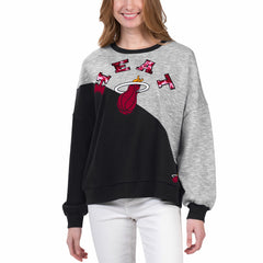 Black Miami Heat G-III 4Her by Carl Banks Women's Benches Split Pullover Sweatshirt | NBA