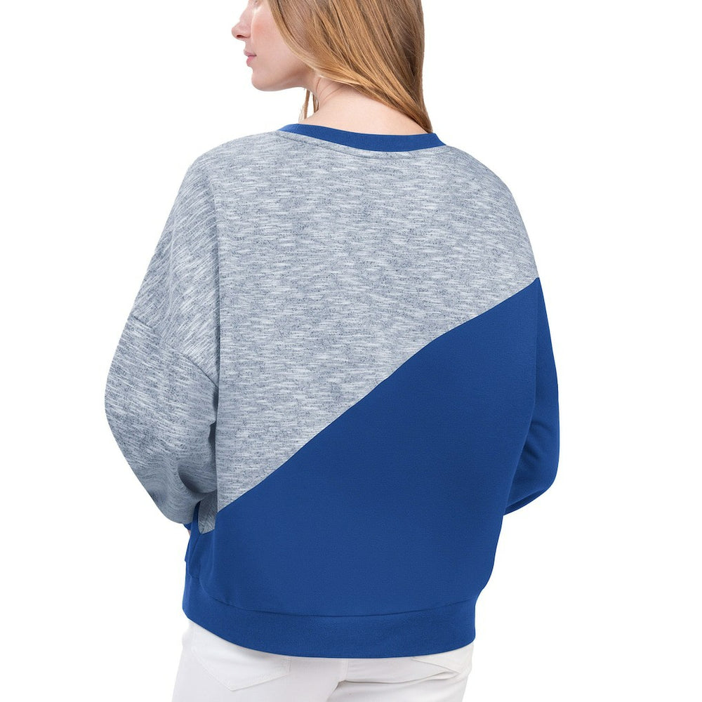 Royal Philadelphia 76ers G-III 4Her by Carl Banks Women's Benches Split Pullover Sweatshirt | NBA