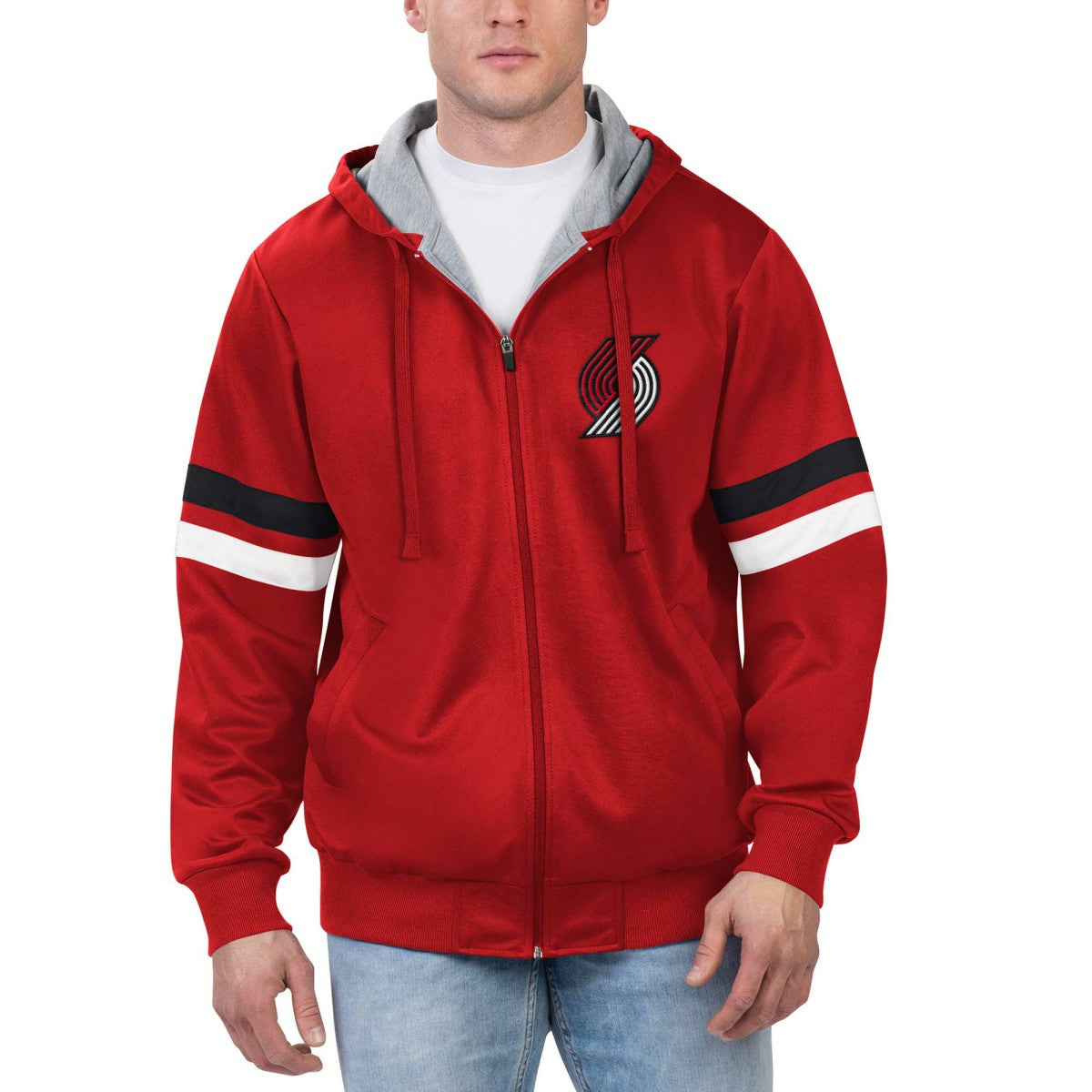 Red Portland Trail Blazers G-III Sports by Carl Banks Contender Full-Zip Hoodie Jacket | NBA