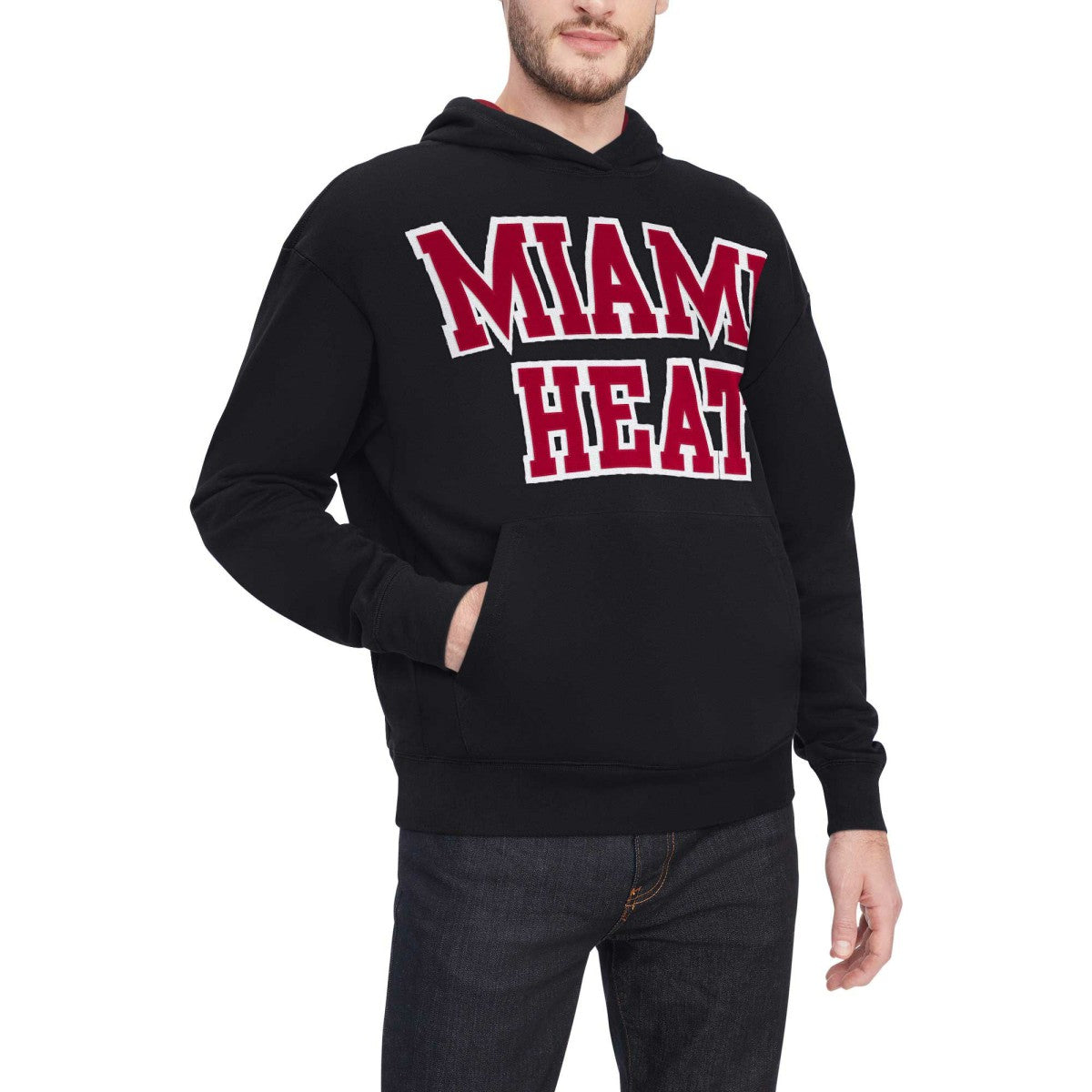 Black Miami Heat Tommy Jeans Greyson Pullover Hoodie | NBA