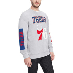 Heather Gray Philadelphia 76ers Tommy Jeans Hayes Crew Neck Pullover Sweatshirt | NBA