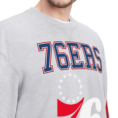 Heather Gray Philadelphia 76ers Tommy Jeans Hayes Crew Neck Pullover Sweatshirt | NBA