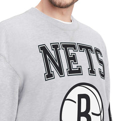 Heather Gray Brooklyn Nets Tommy Jeans Hayes Crew Neck Pullover Sweatshirt | NBA