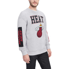 Heather Gray Miami Heat Tommy Jeans Hayes Crew Neck Pullover Sweatshirt | NBA