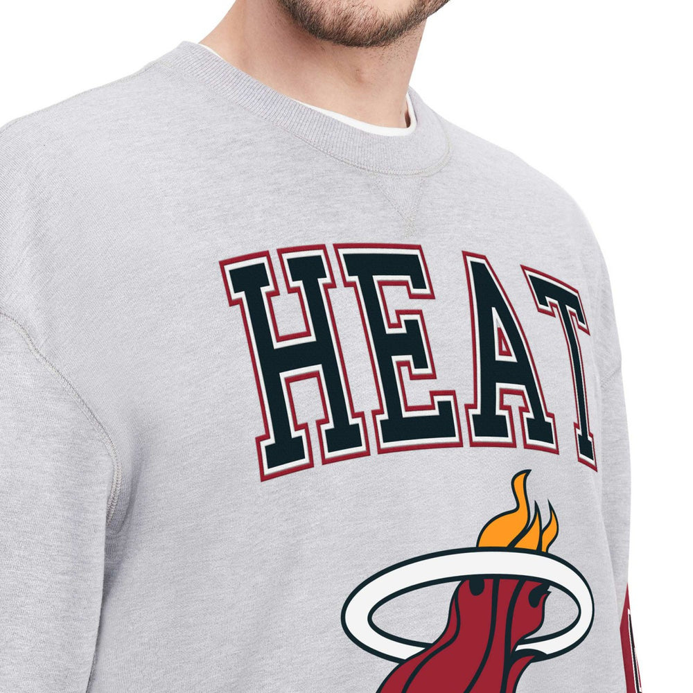 Heather Gray Miami Heat Tommy Jeans Hayes Crew Neck Pullover Sweatshirt | NBA