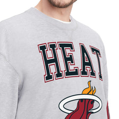 Heather Gray Miami Heat Tommy Jeans Hayes Crew Neck Pullover Sweatshirt | NBA