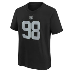 Las Vegas Raiders Maxx Crosby  Youth Player Name & Number T-Shirt | NFL Discount