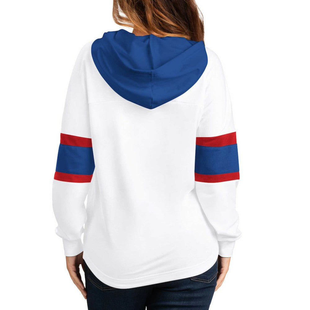 New York Rangers G-III 4Her by Carl Banks Women's Goal Zone Long Sleeve Lace-Up Hoodie T-Shirt -  NHL T-shirts