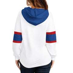 New York Rangers G-III 4Her by Carl Banks Women's Goal Zone Long Sleeve Lace-Up Hoodie T-Shirt -  NHL T-shirts