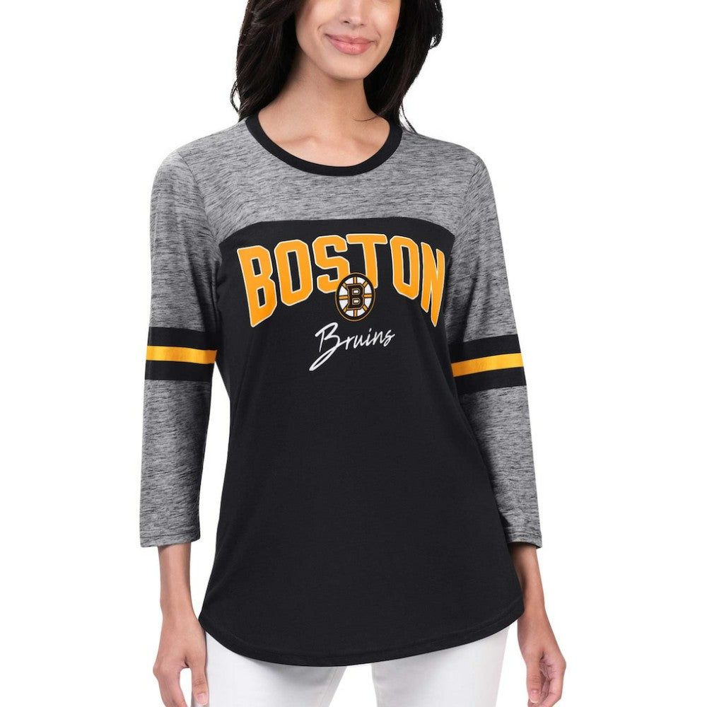 Boston Bruins G-III 4Her by Carl Banks Women's Play The Game 3/4-Sleeve T-Shirt -  NHL T-shirts
