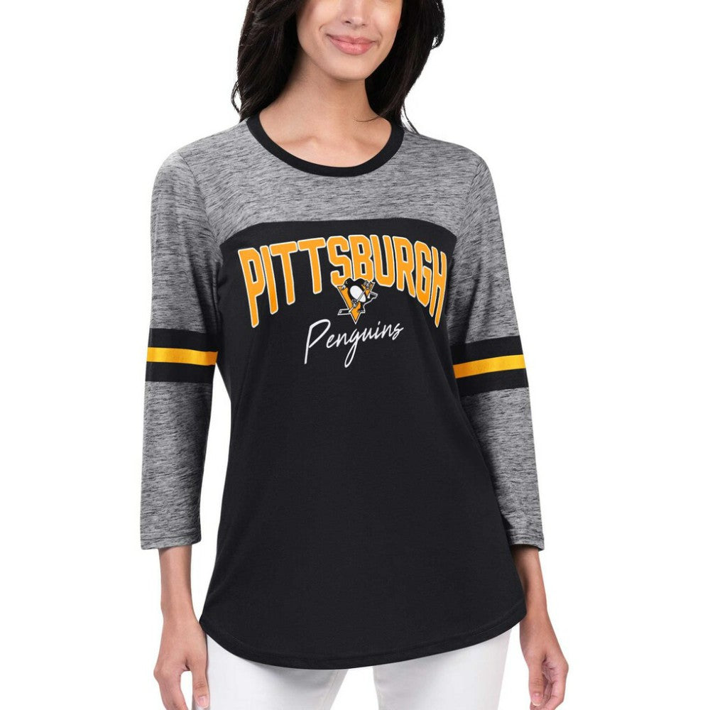 Pittsburgh Penguins G-III 4Her by Carl Banks Women's Play The Game 3/4-Sleeve T-Shirt -  NHL T-shirts