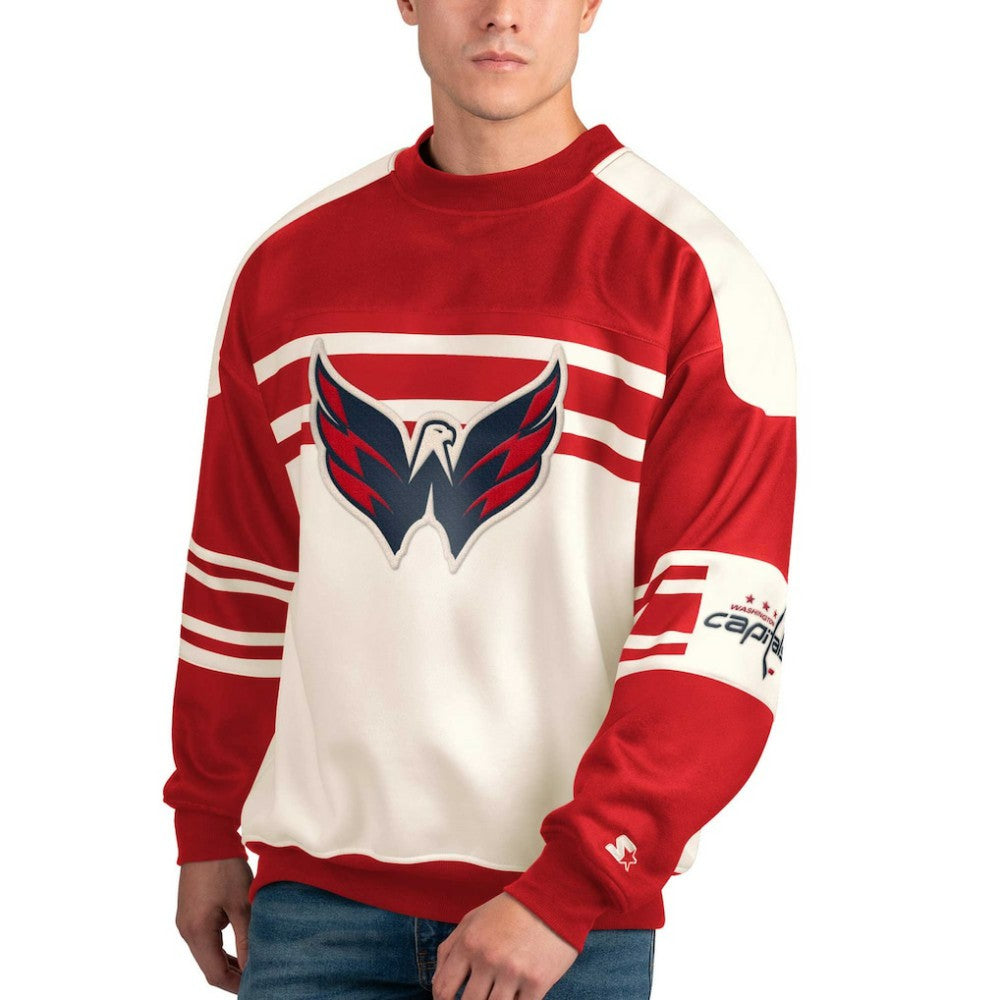 Washington Capitals Starter Defense Fleece Crewneck Pullover Sweatshirt -  NHL Sweatshirts