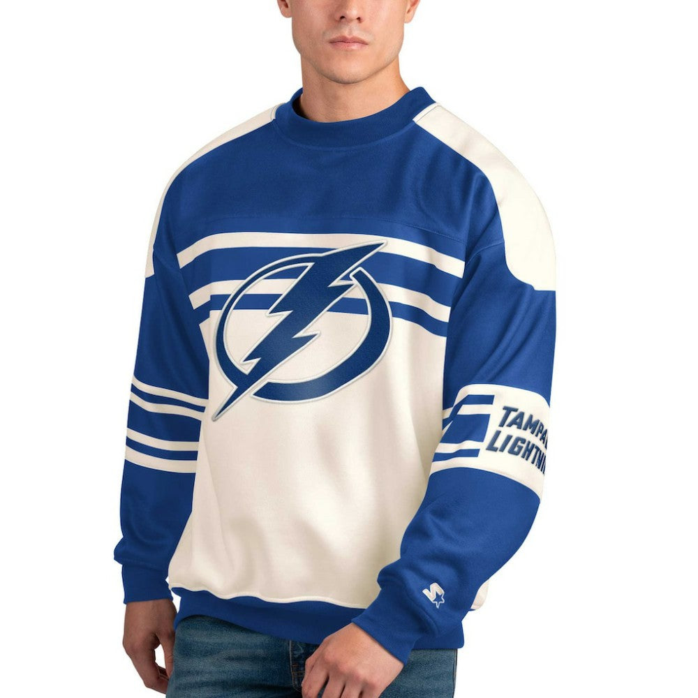 Tampa Bay Lightning Starter Defense Fleece Crewneck Pullover Sweatshirt -  NHL Sweatshirts