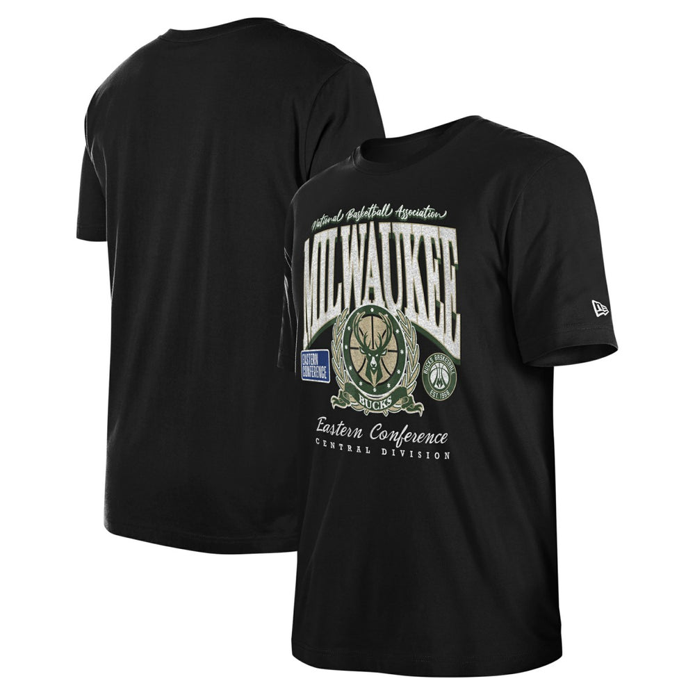 Black Milwaukee Bucks Unisex Oversized Essentials Boxy T-Shirt | NBA