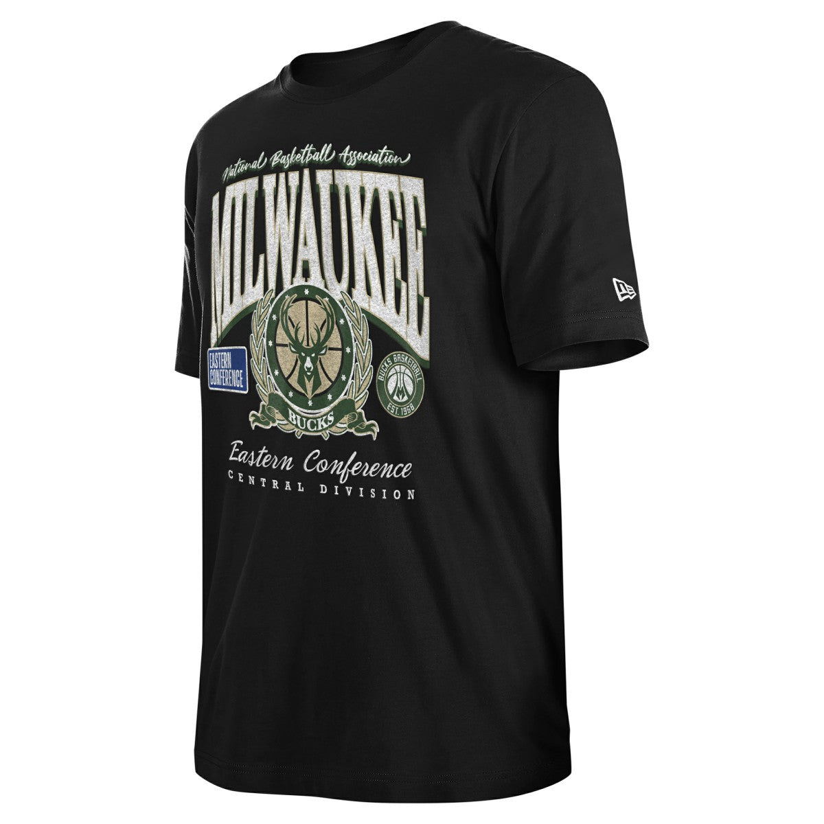 Black Milwaukee Bucks Unisex Oversized Essentials Boxy T-Shirt | NBA