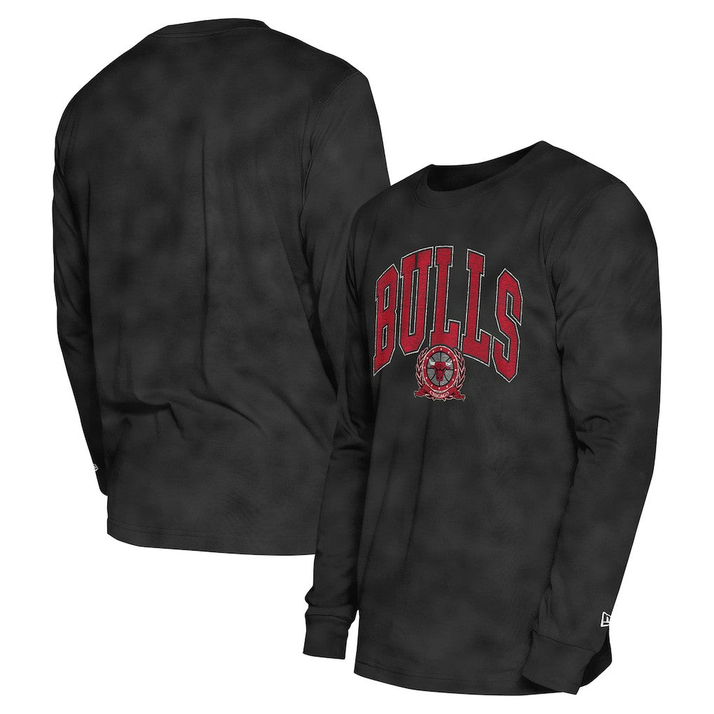 Black Chicago Bulls Unisex Oversized Essentials Enzyme Wash Long Sleeve T-Shirt sale | NBA