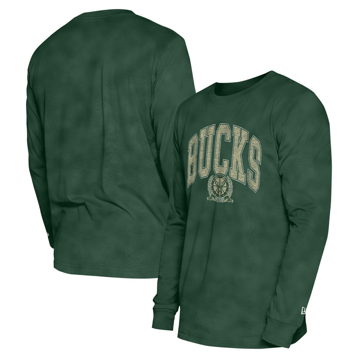 Hunter Green Milwaukee Bucks Unisex Oversized Essentials Enzyme Wash Long Sleeve T-Shirt | NBA