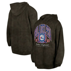 Charcoal Philadelphia 76ers Unisex Oversized Essentials Pigment Wash Fleece Pullover Hoodie | NBA