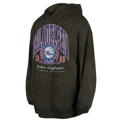 Charcoal Philadelphia 76ers Unisex Oversized Essentials Pigment Wash Fleece Pullover Hoodie | NBA