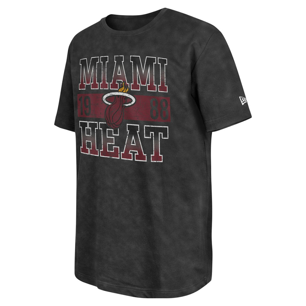 Black Miami Heat Enzyme Washed Oversized T-Shirt | NBA