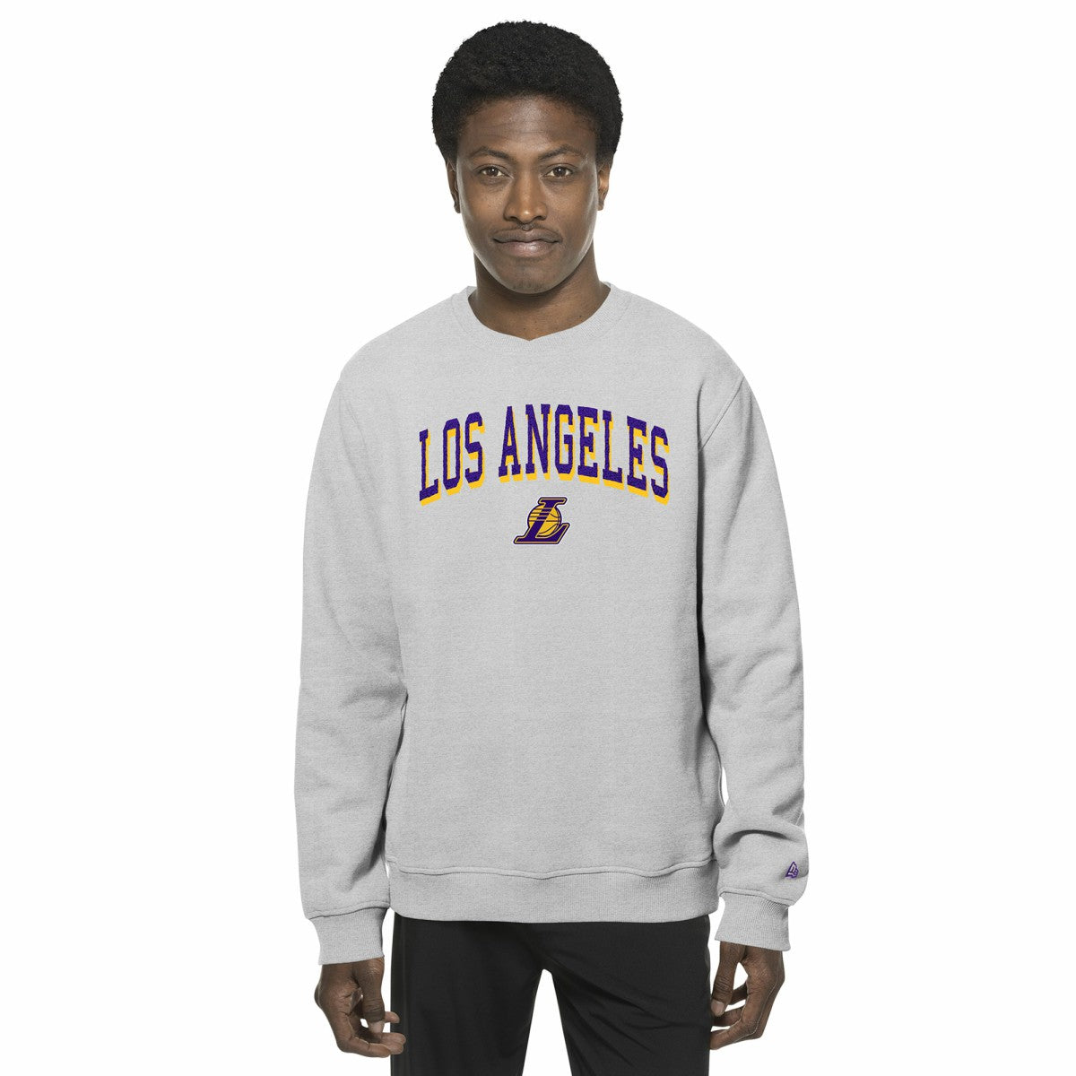 Gray Los Angeles Lakers Chenille Cross Over Pullover Sweatshirt | NBA