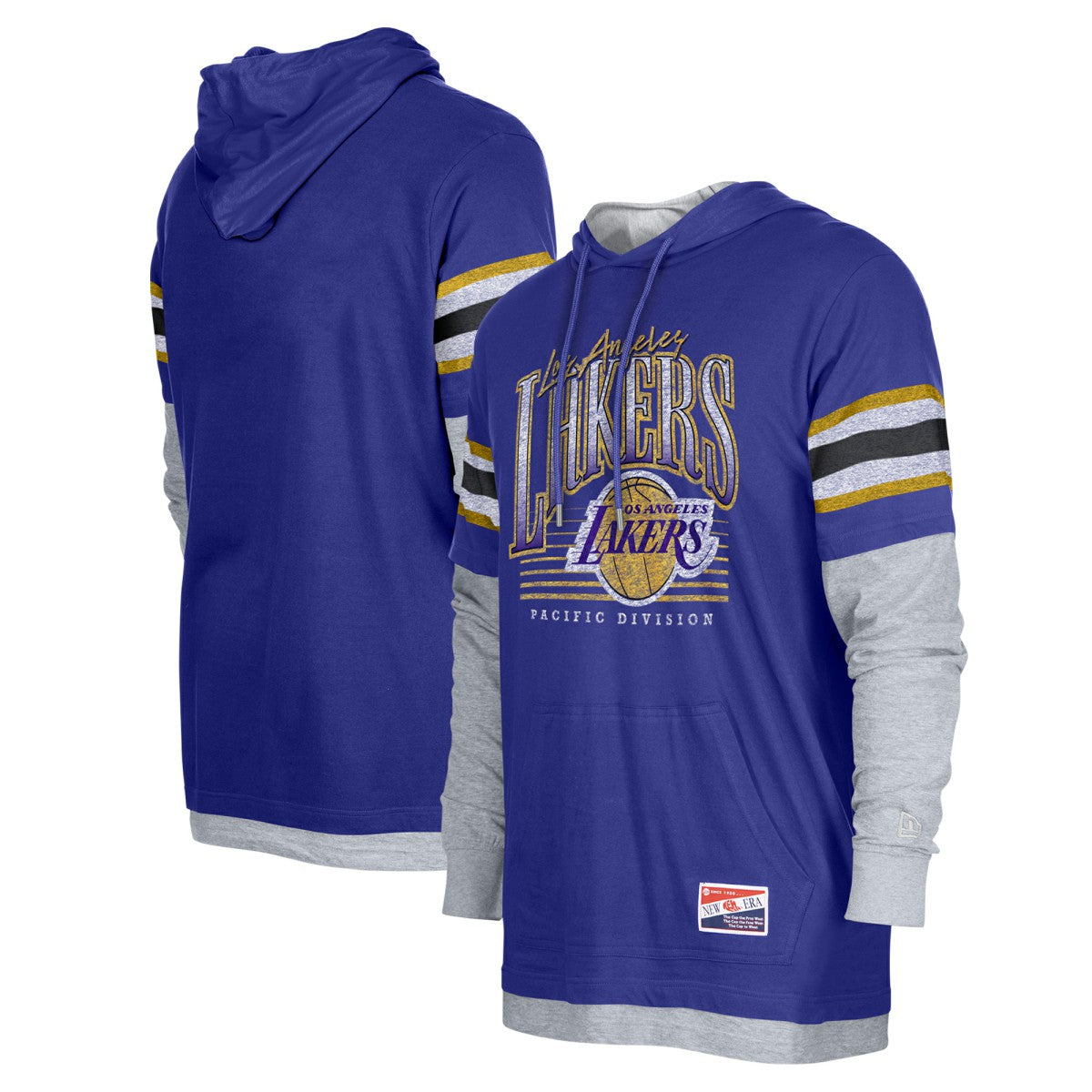 Purple Los Angeles Lakers Layered Long Sleeve Hoodie T-Shirt | NBA