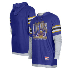 Purple Los Angeles Lakers Layered Long Sleeve Hoodie T-Shirt | NBA