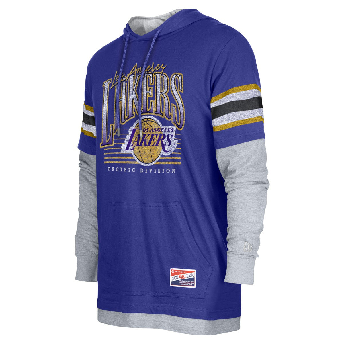 Purple Los Angeles Lakers Layered Long Sleeve Hoodie T-Shirt | NBA