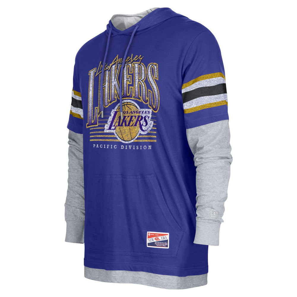 Purple Los Angeles Lakers Layered Long Sleeve Hoodie T-Shirt | NBA