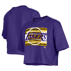 Purple Los Angeles Lakers Women's Oversized Boxy Crop T-Shirt | NBA