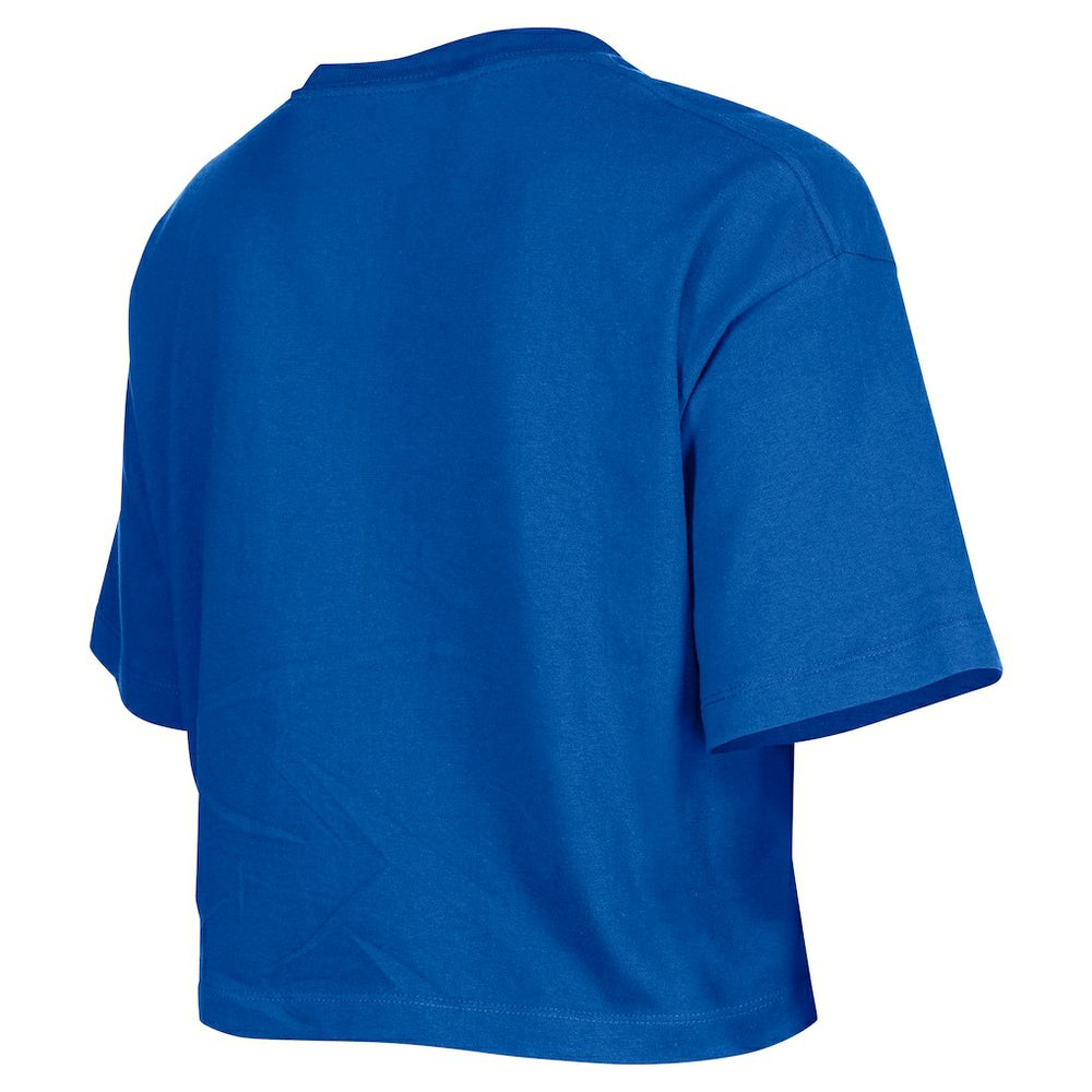 Royal Golden State Warriors Women's Oversized Boxy Crop T-Shirt sale | NBA