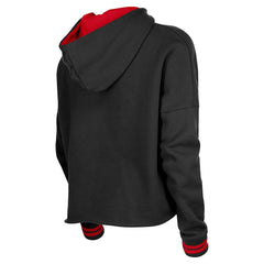 Black Chicago Bulls Women's Boxy Raw Edge Pullover Hoodie | NBA
