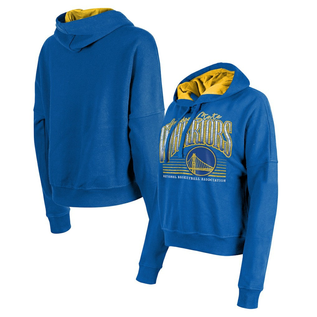 Royal Golden State Warriors Women's Boxy Pullover Hoodie sale | NBA