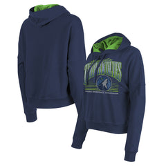Navy Minnesota Timberwolves Women's Boxy Pullover Hoodie | NBA