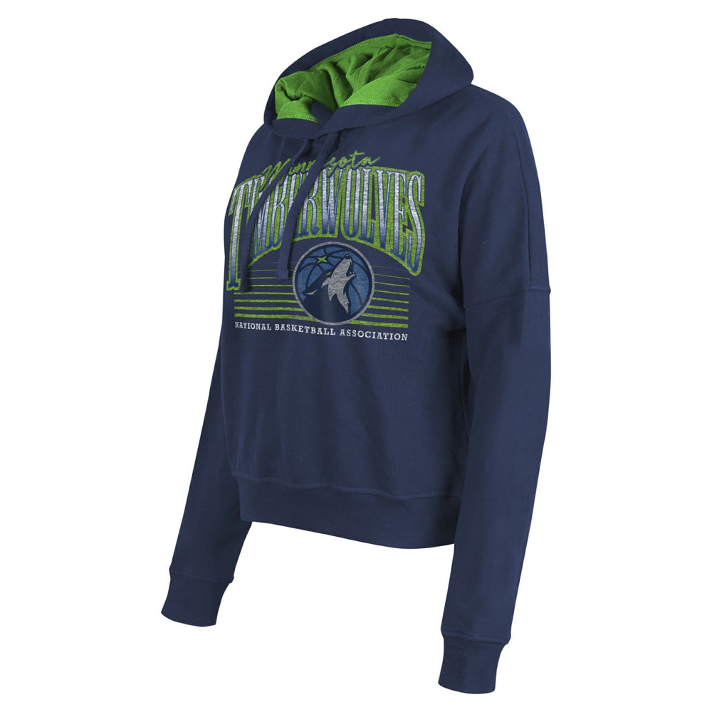 Navy Minnesota Timberwolves Women's Boxy Pullover Hoodie | NBA