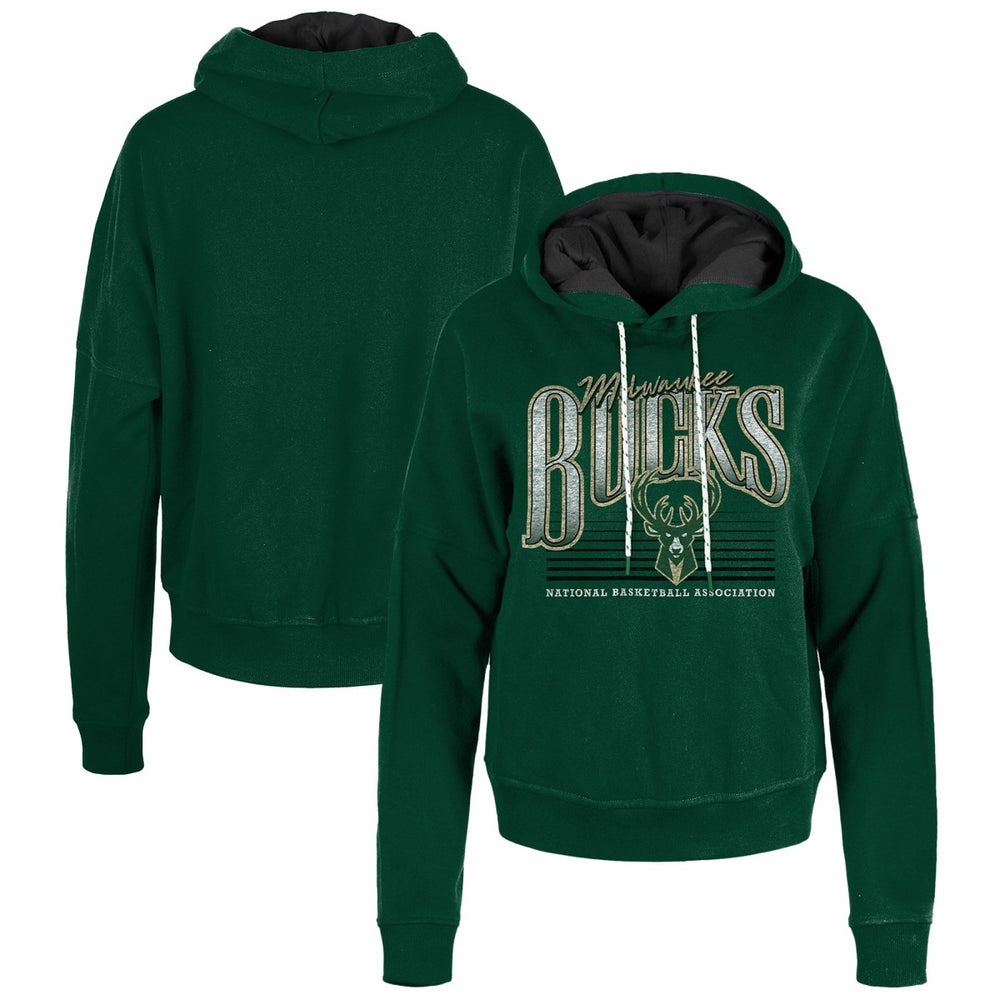 Hunter Green Milwaukee Bucks Women's Boxy Pullover Hoodie | NBA