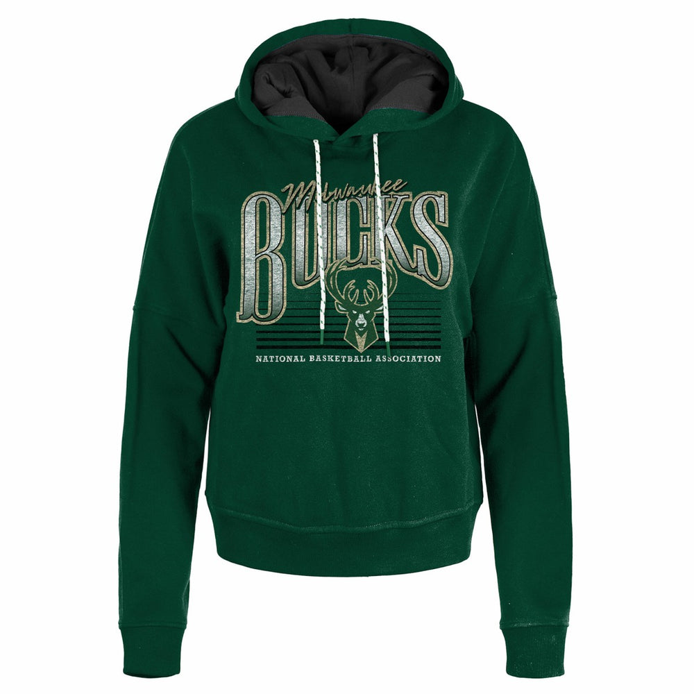 Hunter Green Milwaukee Bucks Women's Boxy Pullover Hoodie | NBA
