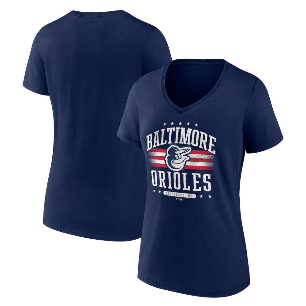 Baltimore Orioles Women's Americana Team V-Neck T-Shirt - MLB T-shirts
