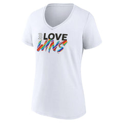 Boston Red Sox Women's Love Wins V-Neck T-Shirt - MLB T-shirts