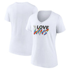 Cleveland Guardians Women's Love Wins V-Neck T-Shirt - MLB T-shirts