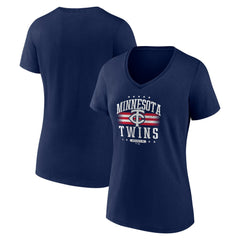 Minnesota Twins Women's Americana Team V-Neck T-Shirt - MLB T-shirts