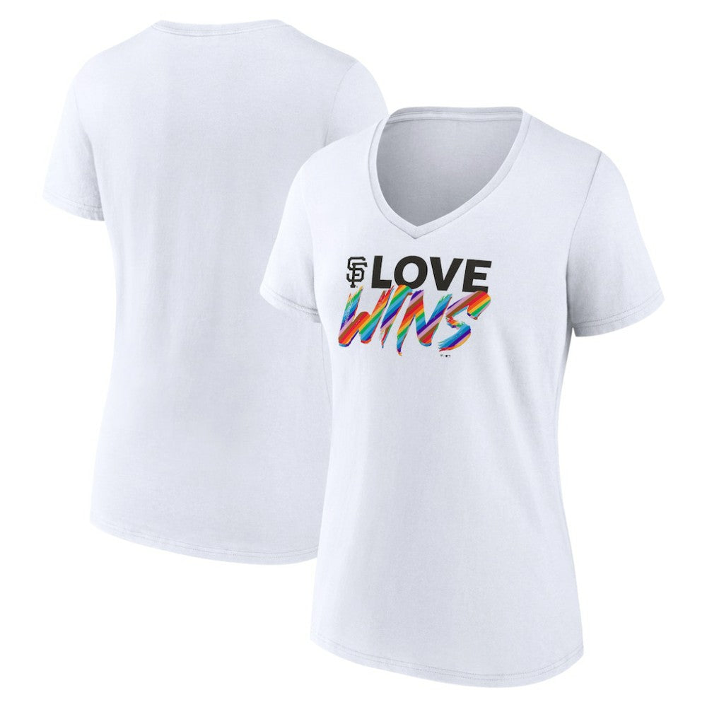 San Francisco Giants Women's Love Wins V-Neck T-Shirt - MLB T-shirts