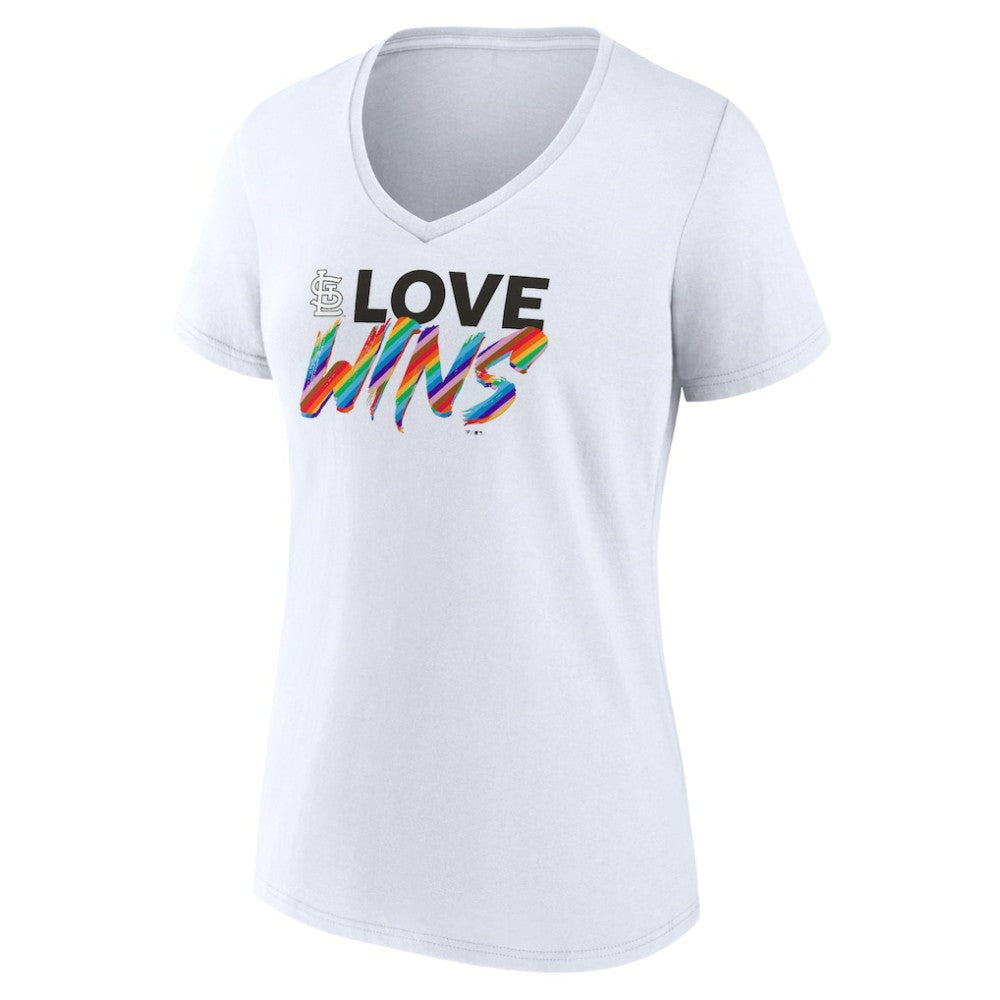 St. Louis Cardinals Women's Love Wins V-Neck T-Shirt - MLB T-shirts