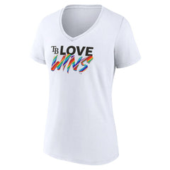 Tampa Bay Rays Women's Love Wins V-Neck T-Shirt - MLB T-shirts